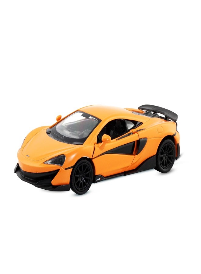 Rmz City 5 Inch Die Cast McLaren 600LT Toy Car 1:37 Scale Model | Licensed Collectible Vehicle with Opening Doors & Pullback Action | International Series for Kids & Car Lovers | Matte Orange - Image 1